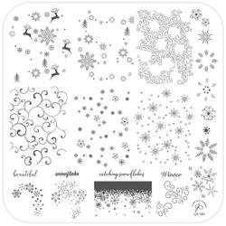 Catching Snowflakes (CjS-180), Clear Jelly Stamper, stampingplade